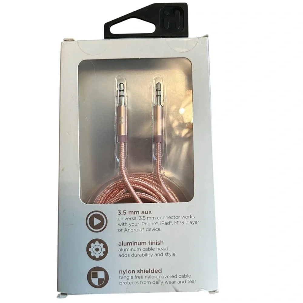 iHome 6ft Audio Cable - Pink Aluminum
